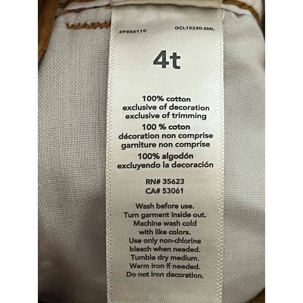 OshKosh Corduroy Overalls Tan 4T Western Boho Festive Neutral Preppy Classic